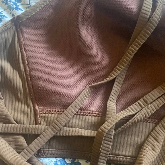 Lululemon Athletica Brown Striped Sports Bra - Picture 4 of 4